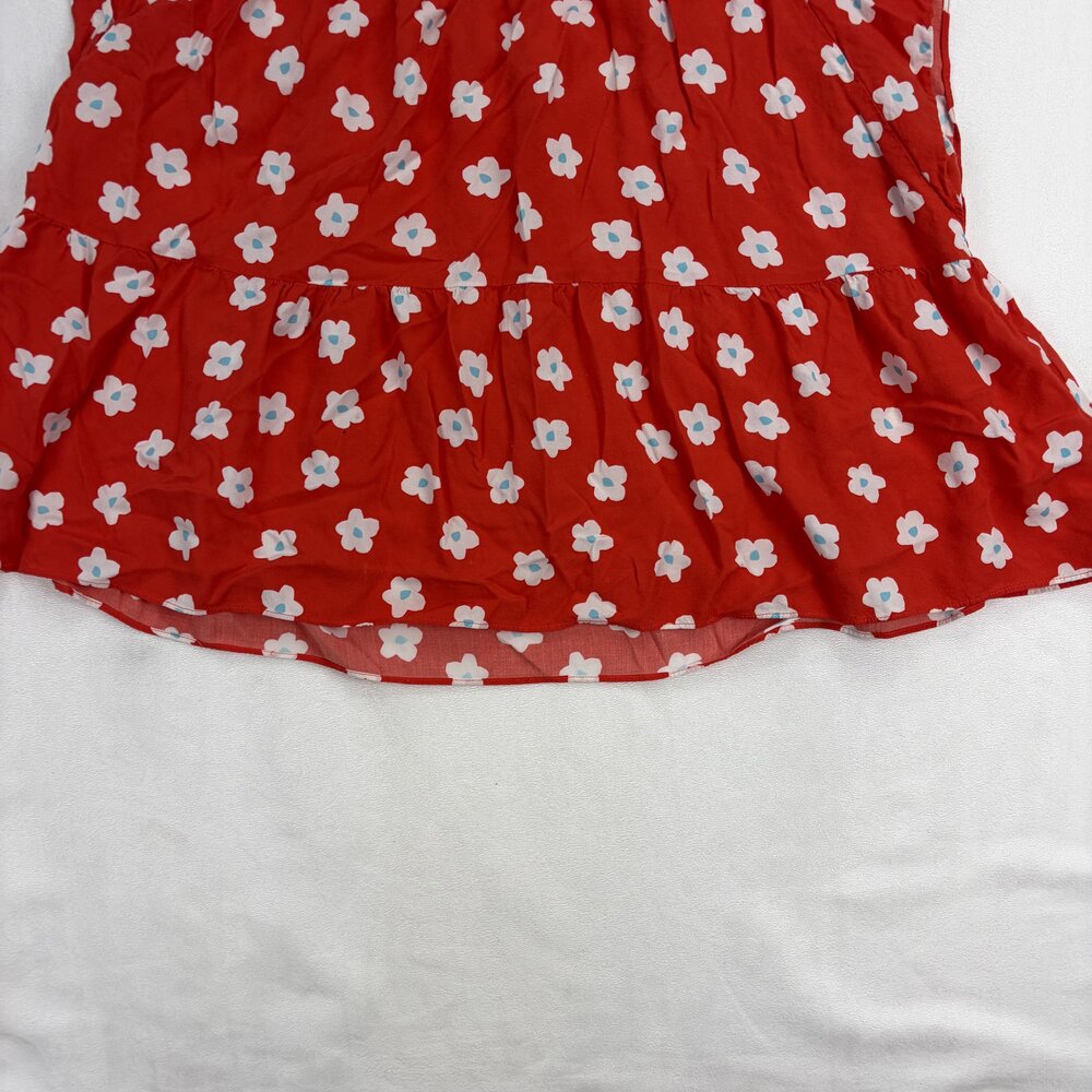 Crosby Red Floral‎ Tiered Babydoll Blouse Size M - Picture 7 of 11